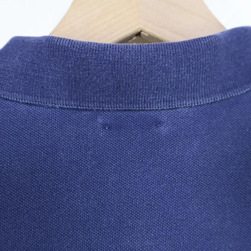 Polo Ralph Lauren Big Pony Custom Slim Fit Polo XL Navy Blue Cotton Mesh 3 Patch